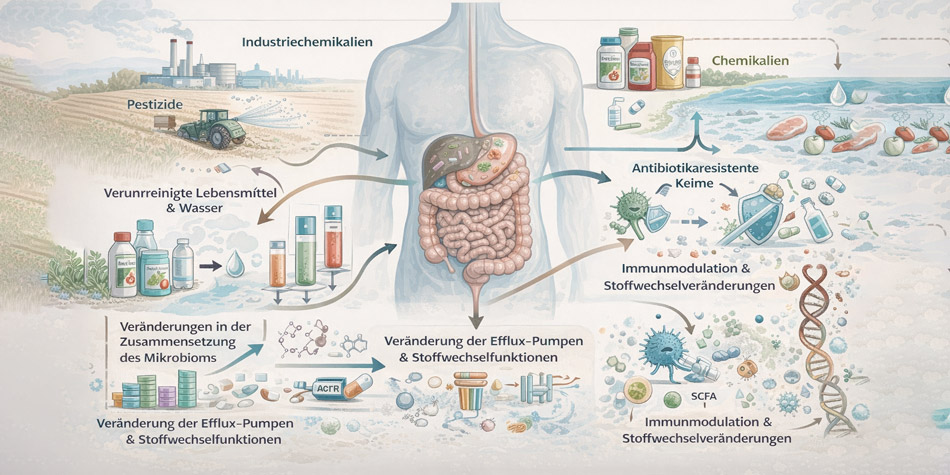 Chemikalien beeinflussen die Mikrobiota